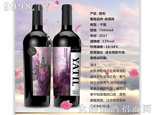 雅帝爾赤霞珠干紅葡萄酒13°750ml