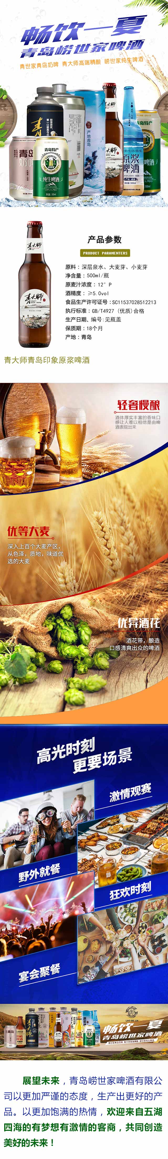 青大師青島印象原漿啤酒500mlX12