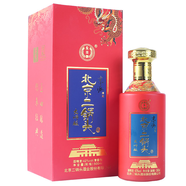 永豐牌北京二鍋頭酒京派淳和紅龍清香型白酒【42°500ml】