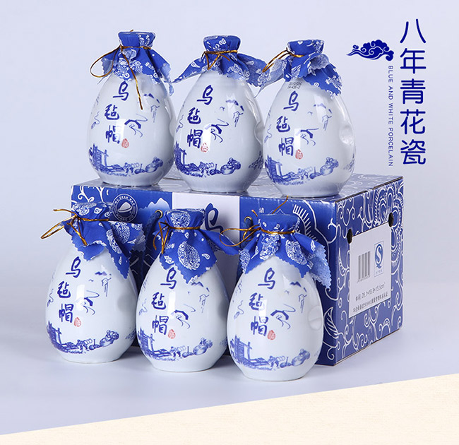 八年陳釀青花瓷花雕酒【10度 375ml】