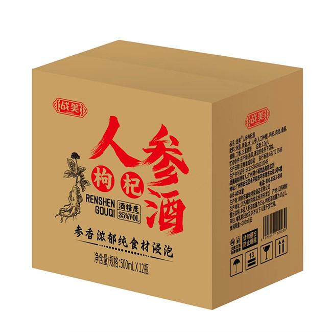 戰(zhàn)美人參枸杞酒珍品【34° 500ml】